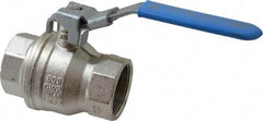 Value Collection - 1-1/2" Pipe, Full Port, Brass UL Listed Ball Valve - 1 Piece, Inline - One Way Flow, FNPT x FNPT Ends, Locking Lever Handle, 600 WOG - Eagle Tool & Supply