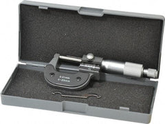 Value Collection - 0 to 25mm Range, 0.01mm Graduation, Mechanical Outside Micrometer - Ratchet Stop Thimble, Digital Counter - Eagle Tool & Supply