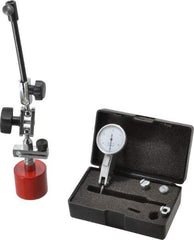 Value Collection - 0.0005" Graduation, 0.03" Max Meas, 0-15-0 Dial Reading, Indicator & Base Kit - 1-1/4" Dial Diam - Eagle Tool & Supply
