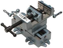 Wilton - 5" Jaw Opening Capacity x 1-1/2" Throat Depth, Horizontal Drill Press Vise - 5" Wide x 1-1/2" High Jaw, Cross Slide Base, Standard Speed, 8-1/2" OAL x 6" Overall Height, Cast Iron - Eagle Tool & Supply