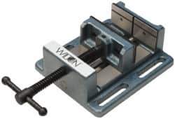 Wilton - 8" Jaw Opening Capacity x 2" Throat Depth, Horizontal Drill Press Vise - 8" Wide x 2" High Jaw, Stationary Base, Standard Speed, 11" OAL x 3.56" Overall Height, Cast Iron - Eagle Tool & Supply