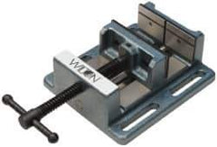 Wilton - 8" Jaw Opening Capacity x 2" Throat Depth, Horizontal Drill Press Vise - 8" Wide x 2" High Jaw, Stationary Base, Standard Speed, 11" OAL x 3.56" Overall Height, Cast Iron - Eagle Tool & Supply