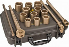 Ampco - 15 Piece 3/4" Drive Socket Set - 6 Points, 1-5/16" to 2" Range, Inch Measurement Standard - Eagle Tool & Supply