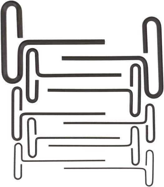 Bondhus - 10 Piece Loop T-Handle Hex Key Set - Hex Range 3/32 to 3/8", 6" OAL, Protanium High Torque Steel - Eagle Tool & Supply
