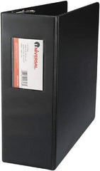 UNIVERSAL - 4" Sheet Capacity, 11 x 8-1/2", Non-View Ring Binder - Suede Finish Vinyl, Black - Eagle Tool & Supply