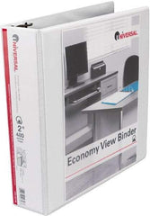 UNIVERSAL - 2" Sheet Capacity, 11 x 8-1/2", View Ring Binder - Vinyl, White - Eagle Tool & Supply