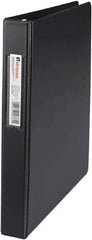 UNIVERSAL - 1" Sheet Capacity, 11 x 8-1/2", Non-View Ring Binder - Suede Finish Vinyl, Black - Eagle Tool & Supply