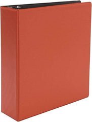 UNIVERSAL - 3" Sheet Capacity, 11 x 8-1/2", Non-View Ring Binder - Suede Finish Vinyl, Red - Eagle Tool & Supply