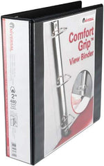 UNIVERSAL - 2" Sheet Capacity, 11 x 8-1/2", View Ring Binder - Heavyweight Paperboard, Suede-Grain Vinyl, Black - Eagle Tool & Supply