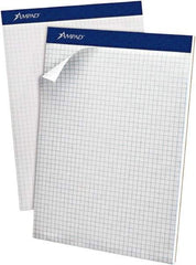 AMPAD - 100 Sheet, 8-1/2 x 11-3/4", Quadrille Writing Pad - White - Eagle Tool & Supply