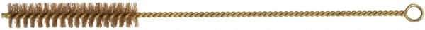 Ampco - 13/16" Diam Helical Phosphorus Bronze Alloy Tube Brush - Single Spiral, 0.008" Filament Diam, 4" Brush Length, 12-1/2" OAL - Eagle Tool & Supply
