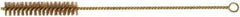 Ampco - 13/16" Diam Helical Phosphorus Bronze Alloy Tube Brush - Single Spiral, 0.008" Filament Diam, 4" Brush Length, 12-1/2" OAL - Eagle Tool & Supply