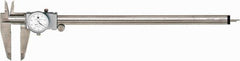 TESA Brown & Sharpe - 0" to 12" Range, 0.001" Graduation, 0.1" per Revolution, Dial Caliper - White Face, 2.5" Jaw Length - Eagle Tool & Supply