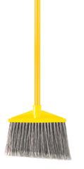 Angle Broom with 10.5" Sweep Area -1" Dia (2.5 cm) Vinyl Coated Metal Handle - Eagle Tool & Supply