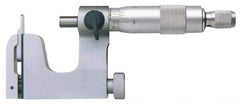 Value Collection - 0 to 25 mm Range, Carbide Face, Satin Chrome Coated, Mechanical Multi Anvil Micrometer - Friction Thimble, 0.01 mm Graduation - Eagle Tool & Supply