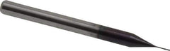 Accupro - 0.01", 0.03" LOC, 1/8" Shank Diam, 1-1/2" OAL, 4 Flute, Solid Carbide Square End Mill - Single End, AlTiN Finish, Spiral Flute, 30° Helix, Centercutting, Right Hand Cut, Right Hand Flute, Series Miniature - Eagle Tool & Supply