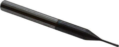 Accupro - 0.025" Diam, 0.075" LOC, 4 Flute Solid Carbide Ball End Mill - AlTiN Finish, Single End, 1-1/2" OAL, 1/8" Shank Diam, Spiral Flute - Eagle Tool & Supply
