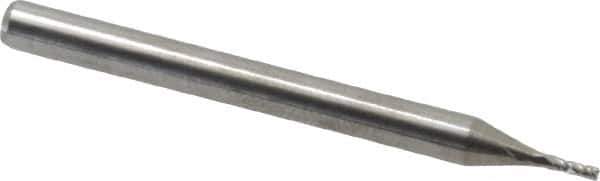 Accupro - 0.03", 4 Flute, Single End, Solid Carbide, 0.01" Corner Radius End Mill - 1-1/2" OAL, 30° Helix, Right Hand Flute, 0.09" LOC, Right Hand Cut - Eagle Tool & Supply