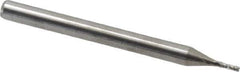 Accupro - 0.03", 4 Flute, Single End, Solid Carbide, 0.01" Corner Radius End Mill - 1-1/2" OAL, 30° Helix, Right Hand Flute, 0.09" LOC, Right Hand Cut - Eagle Tool & Supply