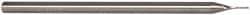 Accupro - 0.025", 1/8" LOC, 1/8" Shank Diam, 2-1/2" OAL, 3 Flute, Solid Carbide Square End Mill - Single End, Uncoated, Spiral Flute, 30° Helix, Centercutting, Series Miniature - Eagle Tool & Supply