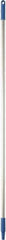 Vikan - 59 x 1" Aluminum Squeegee Handle - European Threaded Connection, Blue - Eagle Tool & Supply