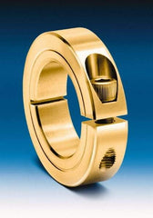 Climax Metal Products - 15/16" Bore, Steel, Two Piece Clamping Shaft Collar - 1-3/4" Outside Diam, 1/2" Wide - Eagle Tool & Supply
