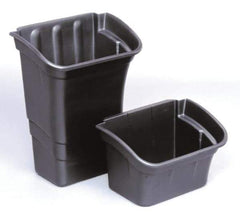 Rubbermaid - 4 Gal Black Rectangle Recycling Container - Polyethylene, 10-1/2" High x 12-1/8" Long x 17" Wide - Eagle Tool & Supply