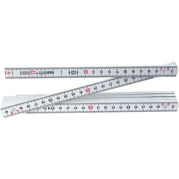 Wiha - Folding Rules Overall Length (Feet): 6.56 Graduation (Inch): 3/32 - Eagle Tool & Supply