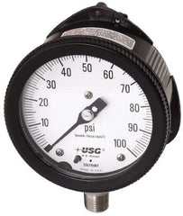 Ametek - 6" Dial, 1/2 Thread, 0-30 Scale Range, Pressure Gauge - Lower Back Connection Mount, Accurate to 0.5% of Scale - Eagle Tool & Supply