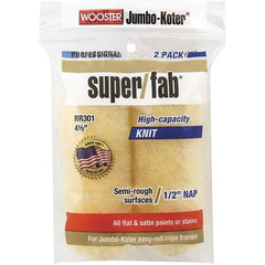 Wooster Brush - 1/2" Nap, 4-1/2" Wide Paint General Purpose Roller Cover - Smooth Texture, Fabric - Eagle Tool & Supply