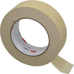 3M - 1-1/2" Wide x 60 Yd Long Tan Paper Masking Tape - Series 2307, 5.2 mil Thick, 23 In/Lb Tensile Strength - Eagle Tool & Supply