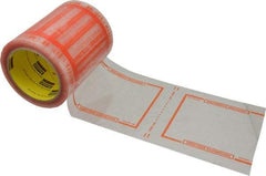 3M - 333 Piece, 6" Long x 5" Wide, Tape Roll - Document Enclosed, Clear with Orange Border - Eagle Tool & Supply