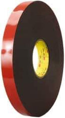 3M - 1/2" x 36 Yd Acrylic Adhesive Double Sided Tape - 45 mil Thick, Black, Acrylic Foam Liner, Continuous Roll, Series 5952 - Eagle Tool & Supply