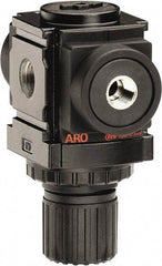 ARO/Ingersoll-Rand - 1/4 NPT Port, 59 CFM, Aluminum Miniature Regulator - 0 to 140 psi Range, 250 Max psi Supply Pressure, 1/8" Gauge Port Thread, 2.913" Wide x 3-9/16" High - Eagle Tool & Supply
