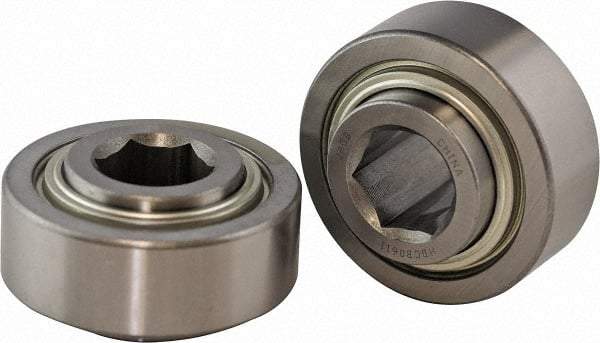 USDI - 1 Row, 3.073" OD, 1-1/16" Hex Double Shield Conveyor Roller Bearing - 4,300 Lb Capacity, 550 Max RPM, Steel with 52100 Chrome Steel Housing - Eagle Tool & Supply