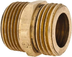 ANDERSON METALS - 3/4 MGHT & 3/4 MPT Garden Hose Male x MIP with FIP Tap - Lead Free Brass, Male Hose to Male Pipe Connector - Eagle Tool & Supply