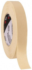 3M - 24mm Wide x 55 m Long Tan Paper Masking Tape - Series 501+, 7.3 mil Thick, 26 In/Lb Tensile Strength - Eagle Tool & Supply