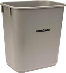 PRO-SOURCE - 14 Qt Gray Rectangle Trash Can - Polyethylene, 12-1/4" High x 8-1/4" Long x 11-1/4" Wide - Eagle Tool & Supply