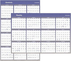 AT-A-GLANCE - 1 Sheet, 32 x 48", Erasable Wall Planner - White & Blue - Eagle Tool & Supply