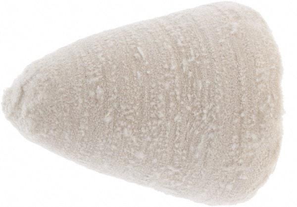 Value Collection - 3" Diam, 1/4" Shank Diam, Taper Shaped Mounted Bob - Hard Density, 3" Head Length, 2-1/2" Shank Length, Cotton Muslin - Eagle Tool & Supply