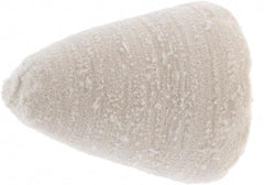 Value Collection - 3" Diam, 1/4" Shank Diam, Taper Shaped Mounted Bob - Hard Density, 3" Head Length, 2-1/2" Shank Length, Cotton Muslin - Eagle Tool & Supply
