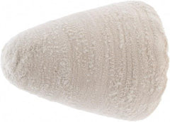 Value Collection - 3-1/2" Diam, 1/4" Shank Diam, Taper Shaped Mounted Bob - Medium Density, 3-1/2" Head Length, 2-1/2" Shank Length, Cotton Muslin - Eagle Tool & Supply