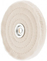 Value Collection - 6" Diam x 1/2" Thick Unmounted Buffing Wheel - 50 Ply, Polishing, 1" Arbor Hole, Medium Density - Eagle Tool & Supply