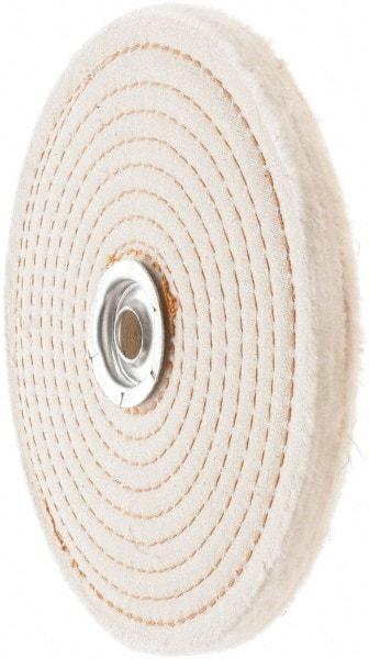 Value Collection - 6" Diam x 1/2" Thick Unmounted Buffing Wheel - 50 Ply, Polishing, 1" Arbor Hole, Hard Density - Eagle Tool & Supply
