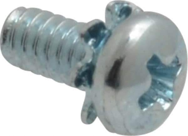 Value Collection - #4-40 UNC, 1/4" Length Under Head Phillips Drive Machine Screw - Pan Head, Grade J82 Steel, Zinc-Plated Finish, External Tooth - Eagle Tool & Supply