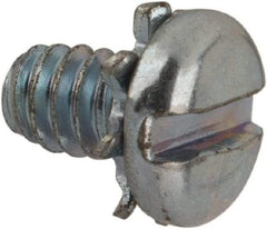 Value Collection - #4-40 UNC, 3/16" Length Under Head Slotted Drive Machine Screw - Pan Head, Grade J82 Steel, Zinc-Plated Finish, External Tooth - Eagle Tool & Supply