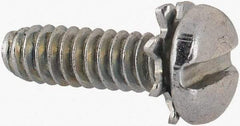 Value Collection - #4-40 UNC, 3/8" Length Under Head Slotted Drive Machine Screw - Pan Head, Grade J82 Steel, Zinc-Plated Finish, External Tooth - Eagle Tool & Supply