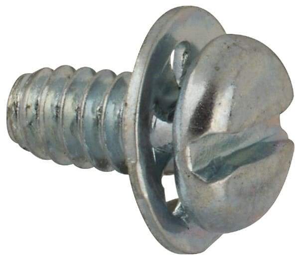 Value Collection - #4-40 UNC, 1/4" Length Under Head Slotted Drive Machine Screw - Pan Head, Grade J82 Steel, Zinc-Plated Finish, Internal Tooth - Eagle Tool & Supply
