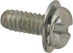 Value Collection - #4-40 UNC, 5/16" Length Under Head Slotted Drive Machine Screw - Pan Head, Grade J82 Steel, Zinc-Plated Finish, Internal Tooth - Eagle Tool & Supply