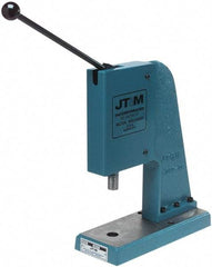 JT&M - 1" Ram, 4-3/4" Throat Depth, 2 Ton Manual Arbor Press - 5-15/16" Max Work Height x 9-1/2" Max Work Width, 5" Base Width x 13" Base Depth - Eagle Tool & Supply